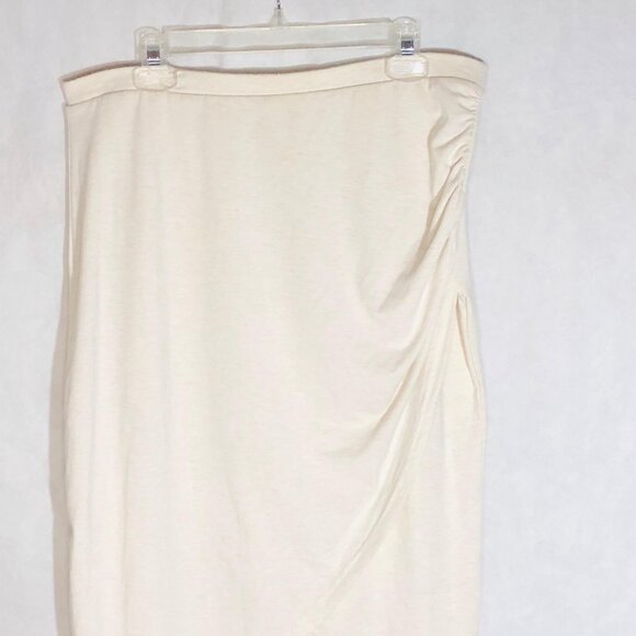 Nin skirt ivory cotton blend high low wrap elastic waist size extra large READ - Picture 4 of 9